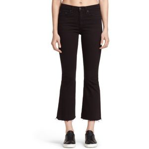 Rag and Bone Black 10” Crop Flare Jean